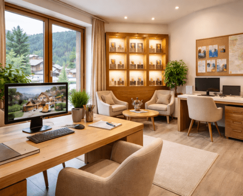 Ufficio accogliente in un paese di montagna